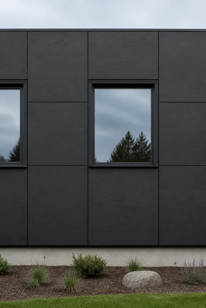 Modern composite panels with slim trim lines and consistent spacing around windows