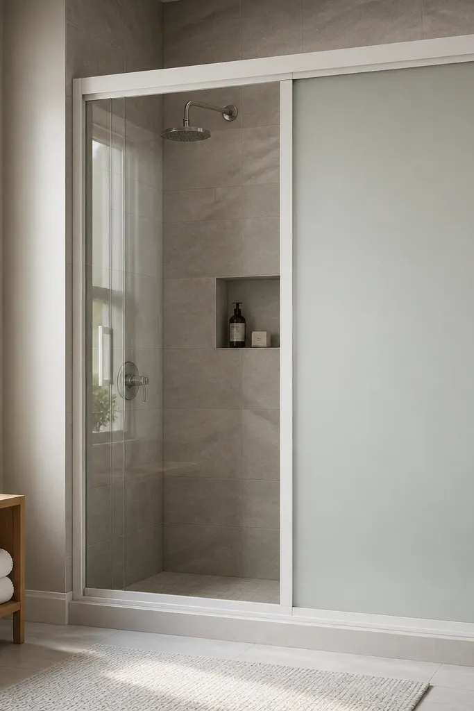 Sliding glass door with an extra removable privacy panel section