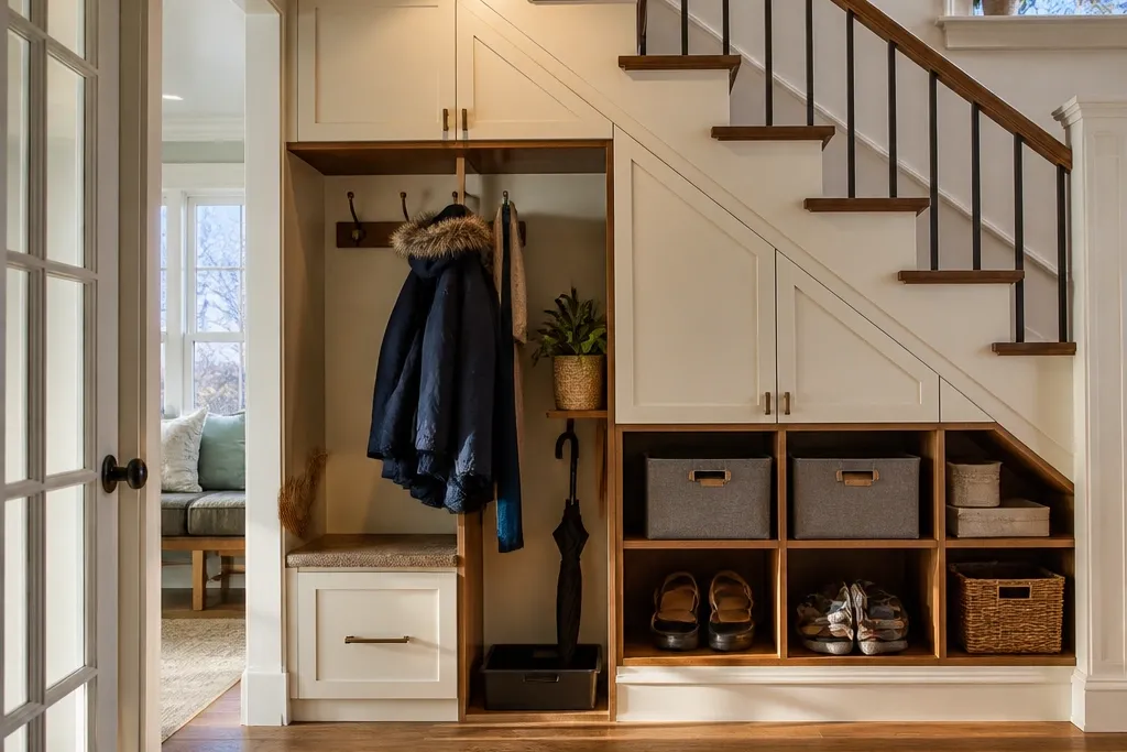 Year-Round Under Stairs Storage Hacks