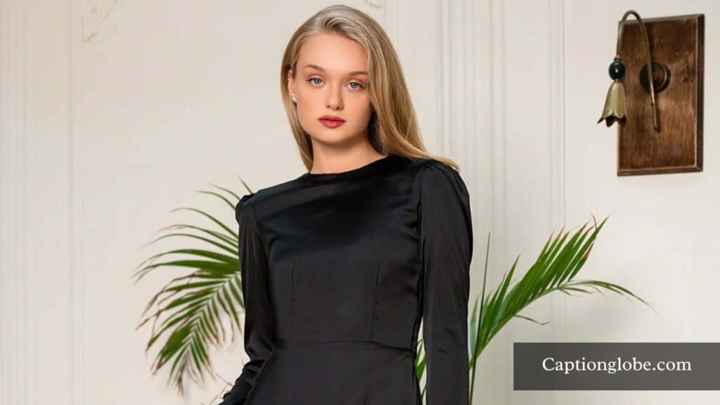 black dress captions for women